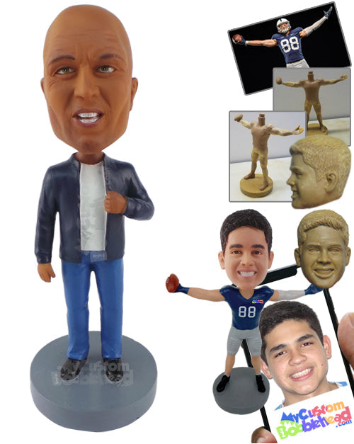 Man Wearing a Nice Jacket with Shirt and Pants and Shoes Personalized Bobblehead