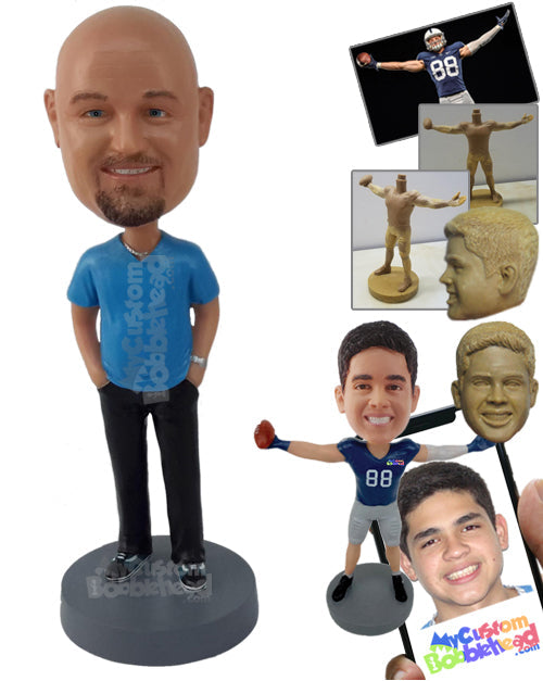 Man Wearing Casual Clothes Personalized Bobblehead