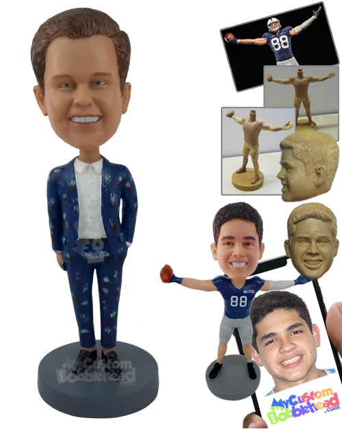 Gorgeous Man Wearing Luxurious Dress Personalized Bobblehead