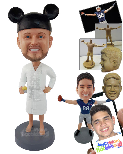 Man Wearing His Bathing Suit and Mickey Mouse Hat Personalized Bobblehead