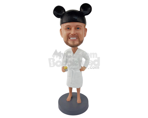 Man Wearing His Bathing Suit and Mickey Mouse Hat Personalized Bobblehead