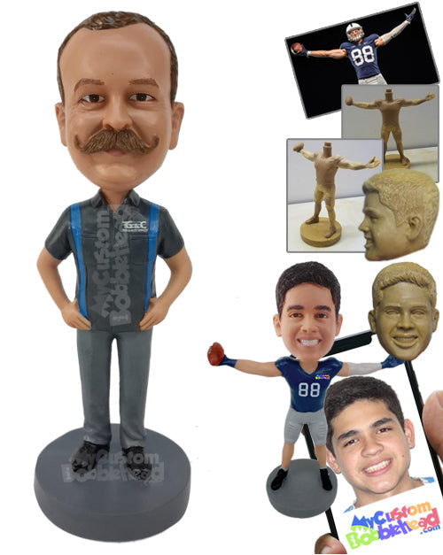 Businessman with Hands in Pockets Wearing Nice Clothes Personalized Bobblehead