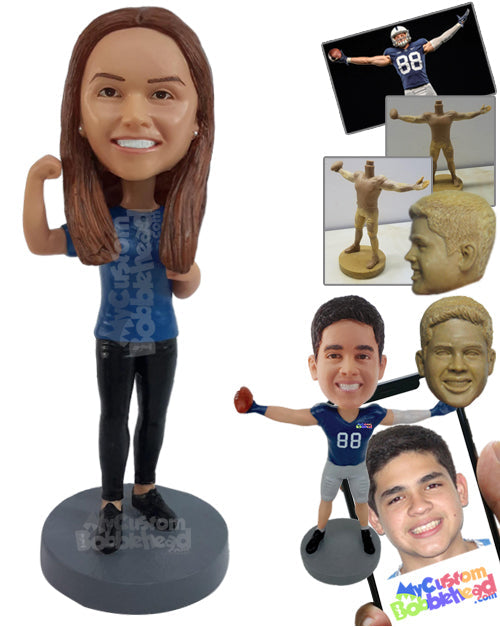 Woman Showing Bicep and Glamorous Look Personalized Bobblehead