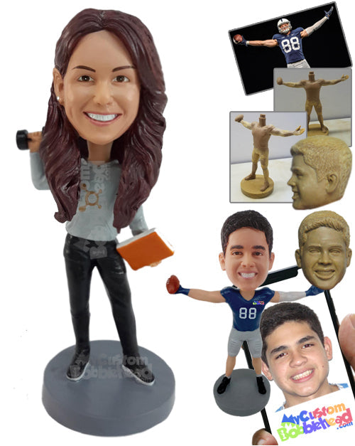 Woman Lifting Dumbbells Personalized Bobblehead