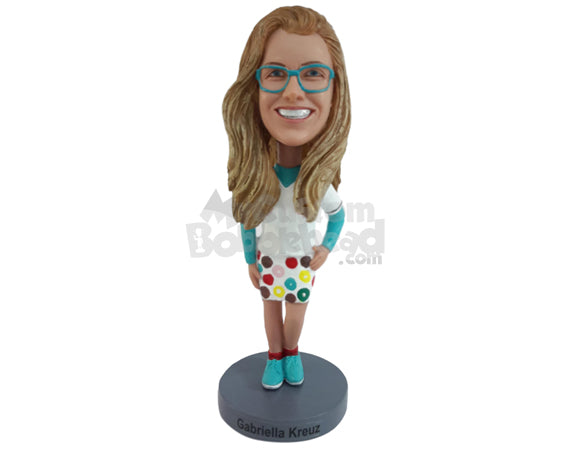 Gorgeous Woman Wearing a Beautiful Dress Personalized Bobblehead