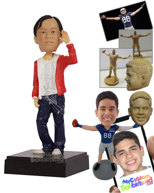 Dude in Stylish Pair of Jeans with a Swag Personalized Bobblehead