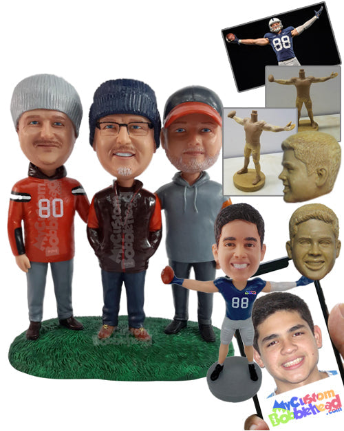 Great Friends Trio Meeting on a Cold Day Personalized Bobblehead