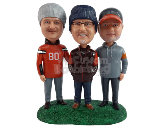 Great Friends Trio Meeting on a Cold Day Personalized Bobblehead