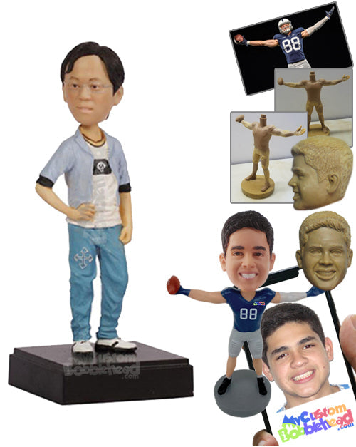 Handsome Fashionable Dude with One Hand on Waist Personalized Bobblehead