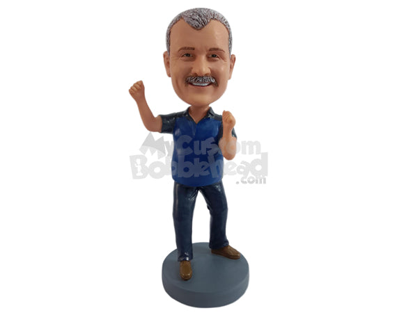 Custom Bobblehead Happy male doing the Carlton dance move wearing nice clothe - Leisure & Casual Casual Males Personalized Bobblehead & Action Figure