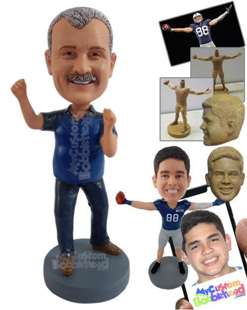 Happy Male Doing the Carlton Dance Move, Wearing Nice Clothes Personalized Bobblehead