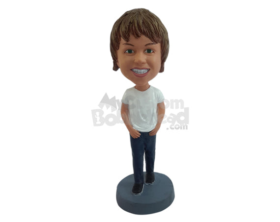 Custom Bobblehead nice young person aving a good walk - Leisure & Casual Casual Males Personalized Bobblehead & Action Figure