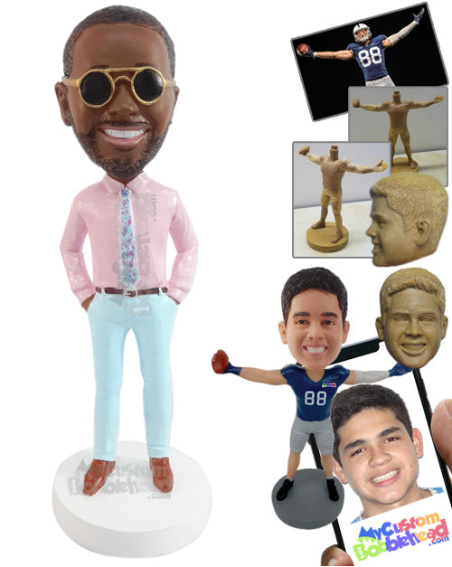 Fashionable Man Wearing Beautiful Fancy Clothing Personalized Bobblehead