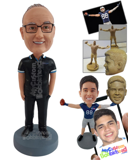 Good Guy with One Hand Inside Pocket, Wearing Nice Clothes Personalized Bobblehead