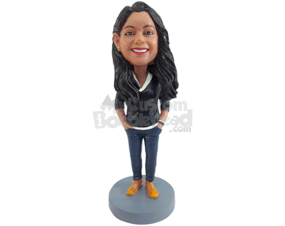 Custom Bobblehead Beautiful looking gir with nice clothe - Leisure & Casual Casual Females Personalized Bobblehead & Action Figure