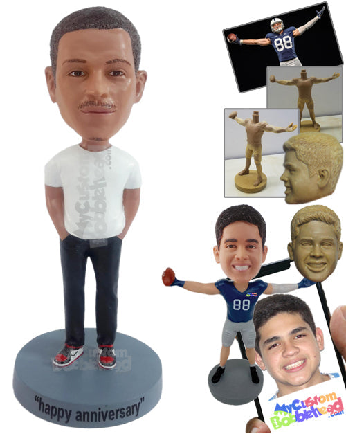 Good-looking Dude with Hands in Pockets, Wearing Nice Shoes Personalized Bobblehead