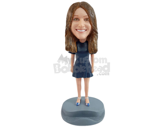 Custom Bobblehead dazzling looking girl with a phone holder on the base - Leisure & Casual Casual Females Personalized Bobblehead & Action Figure