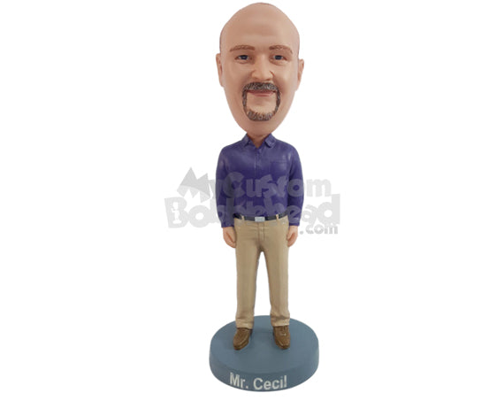 Custom Bobblehead Casual business man wearing nice shirt - Leisure & Casual Casual Males Personalized Bobblehead & Action Figure