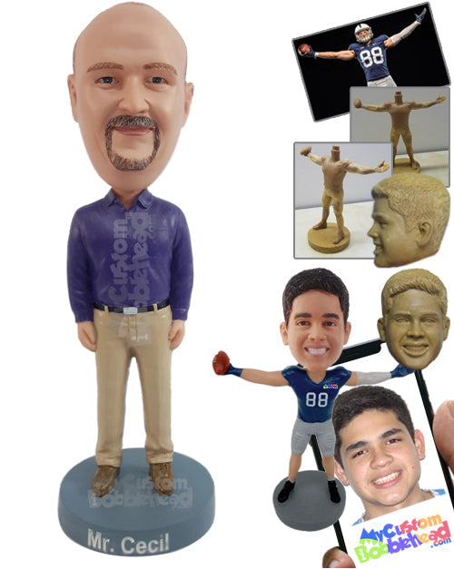 Casual Business Man Wearing a Nice Shirt Personalized Bobblehead