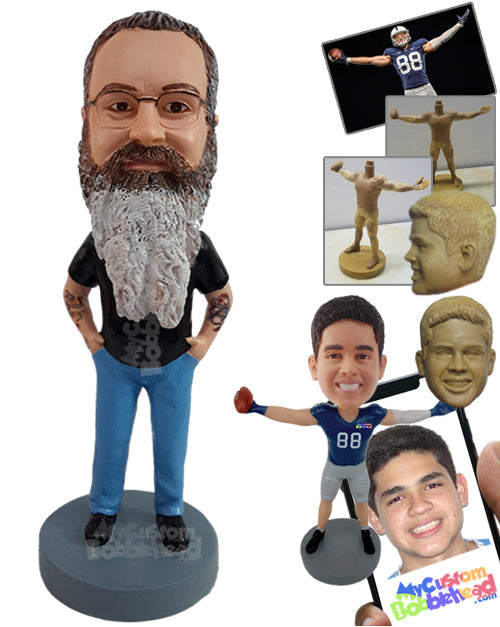 Rocking dude with a great outfit, just relaxing Personalized Bobblehead