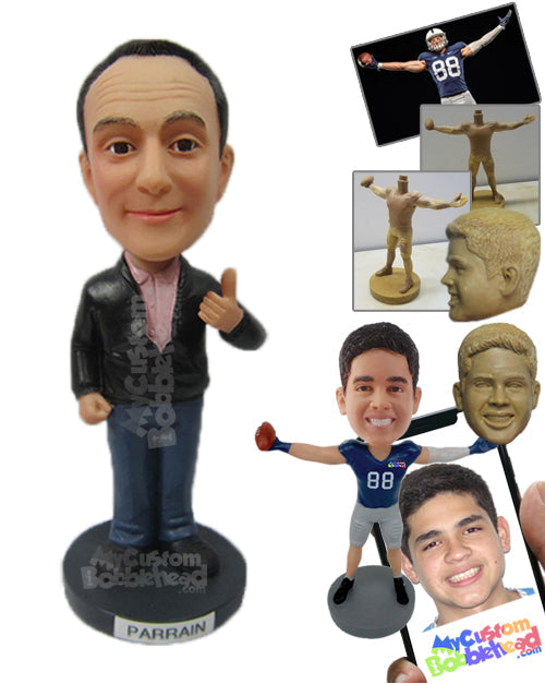 Neat Good Looking Male with a Thumbs Up Action Personalized Bobblehead