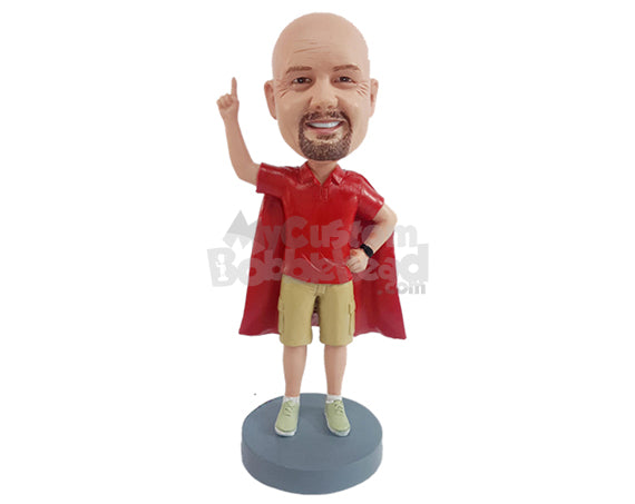 Super sorporate worker wering nice jobe related clothing and cape Personalized Bobblehead