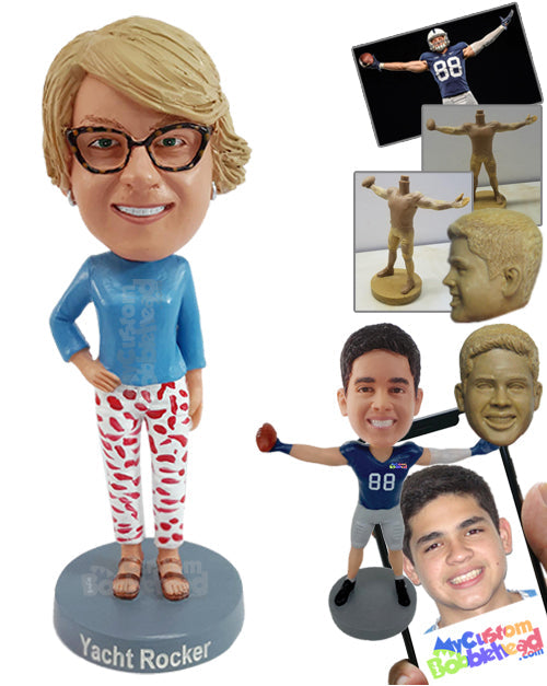 Nice looking woman with beautiful clothing style Personalized Bobblehead