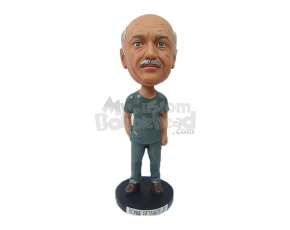 Custom Bobblehead Graceful Man In Half Sleeve Casuals - Leisure & Casual Casual Males Personalized Bobblehead & Cake Topper