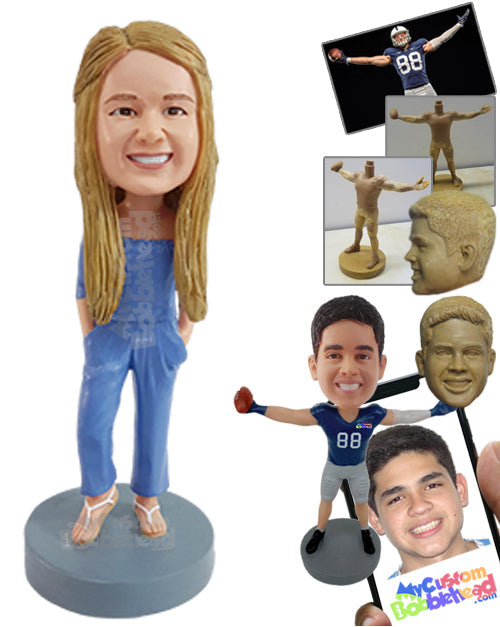 Gorgeous Chick Wearing a Nice Onesie and Beautiful Shoes Personalized Bobblehead