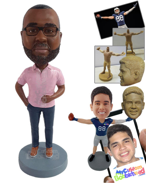 Fancy Dude Wearing Very Fashionable and Expensive Clothing with One Hand Inside Pocket Personalized Bobblehead