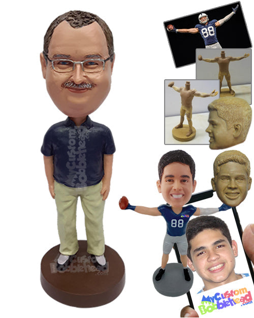 Hardworking Fella with Tucked-in Polo Shirt, Pants, and Nice-looking Shoes Personalized Bobblehead