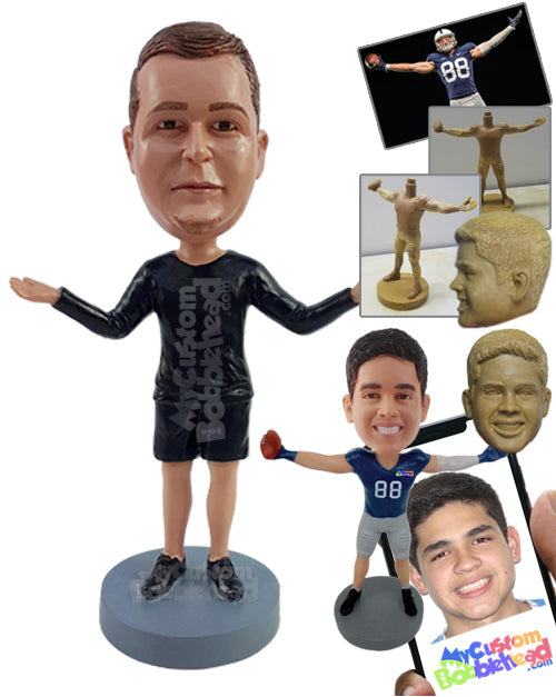 Runner wondering what happened, with long sleeves Personalized Bobblehead