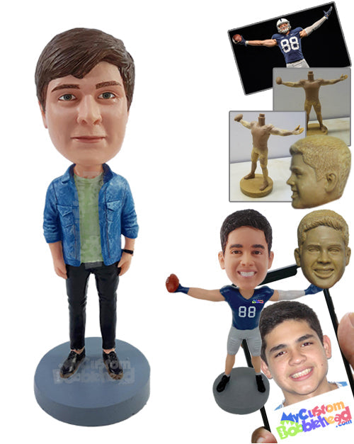 Trendy College Guys in Nice Shirts and Trendy Shoes Personalized Bobblehead