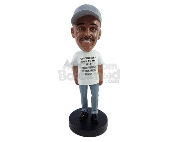 Custom Bobblehead Good old fella wearing nice shirt and clasic jeans and shoes - Leisure & Casual Casual Males Personalized Bobblehead & Action Figure