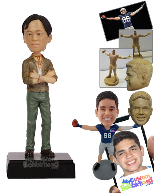 Dapper Hunk in Stylish Modern Attire Personalized Bobblehead