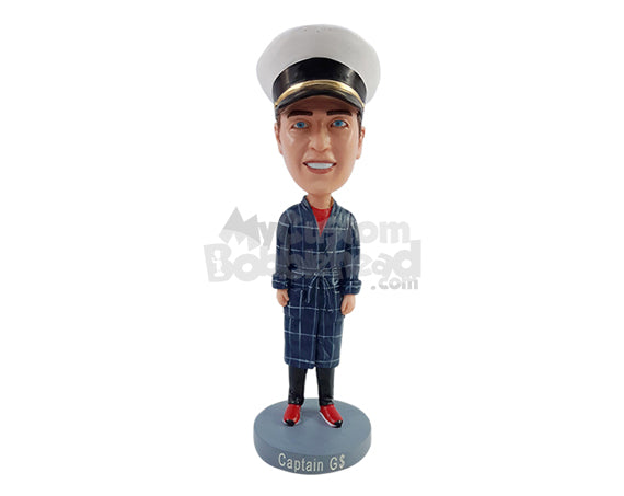 Custom Bobblehead Rich dude wearing bathrobe  with sweatpants and nice shoes - Leisure & Casual Casual Males Personalized Bobblehead & Action Figure