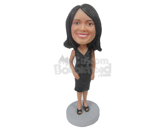 Custom Bobblehead Wedding Bridesmaid Wearing A Trendy Lovely Gown - Wedding & Couples Bridesmaids Personalized Bobblehead & Cake Topper