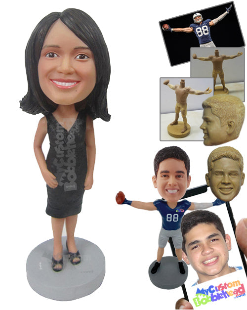 Bridesmaid in Trendy Gown Personalized Bobblehead