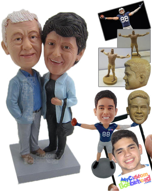 Cute Elder Couple Posing for Picture on Their Vacation Trip Personalized Bobblehead