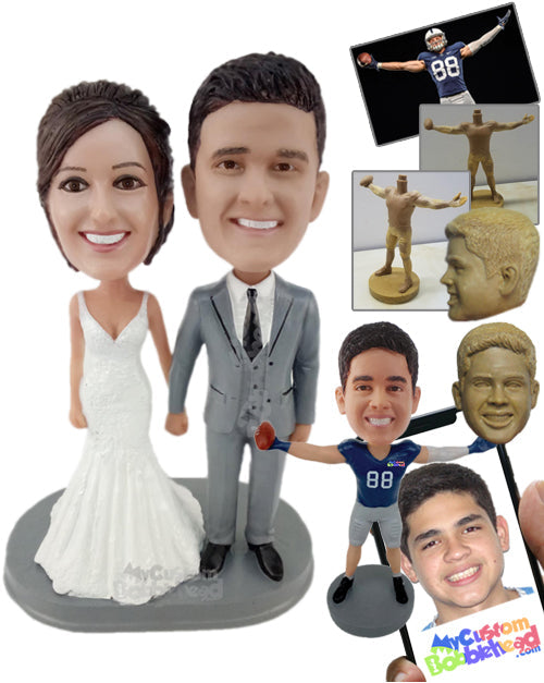 Gorgeous Wedding Couple Walking Down the Aisle Personalized Bobblehead