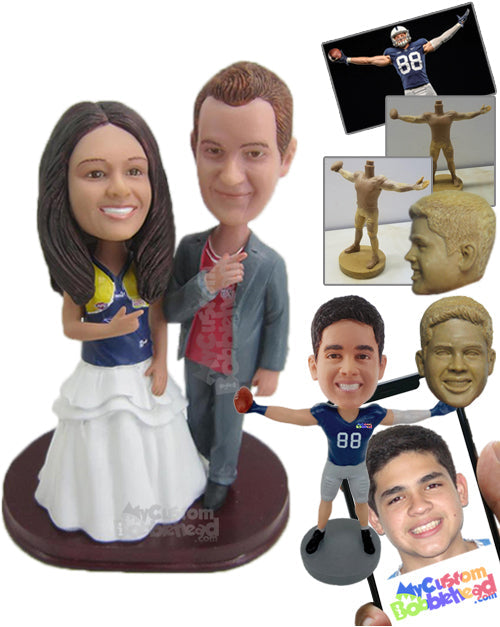 Stylish Couple Wearing Casual Outfits Posing Personalized Bobblehead