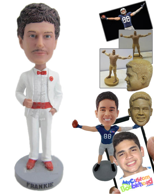 Stylish Groom Wearing Eye-Catching Formal Outfit Personalized Bobblehead