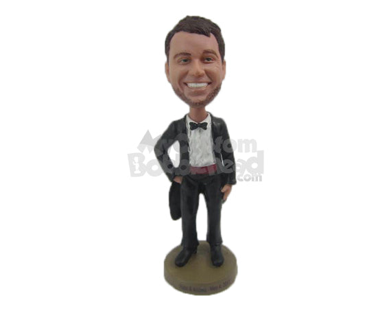 Custom Bobblehead Wedding Best Man In Classic Formal Attire - Wedding & Couples Groomsman & Best Men Personalized Bobblehead & Cake Topper