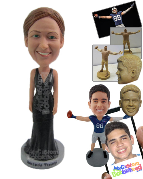 Gorgeous Bridesmaid Wearing Eye-Catching Gown Personalized Bobblehead