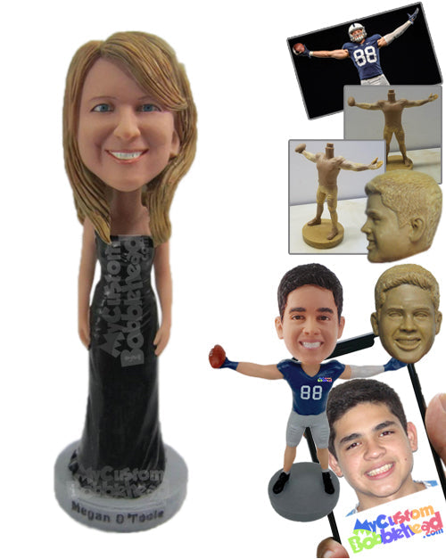 Bridesmaid in Strapless Gown Personalized Bobblehead