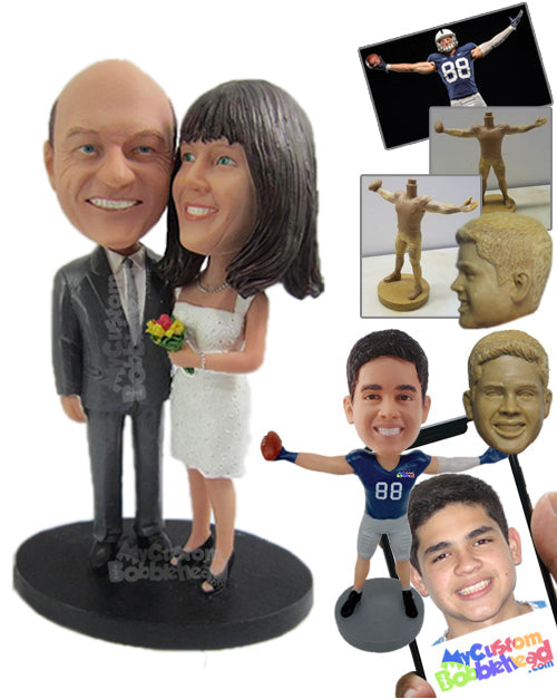 Father And Mother Of The Bride Posing For The Photo Shoot Personalized Bobblehead