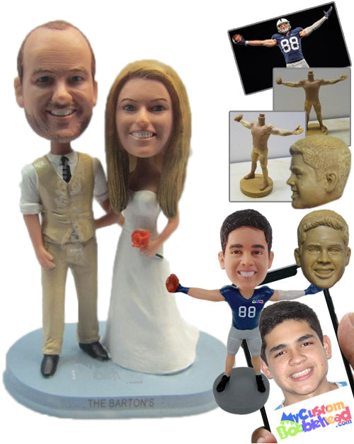 Gorgeous Wedding Couple Ready for Their After Marriage Photo Shoot Personalized Bobblehead