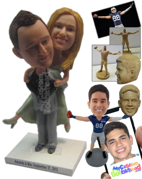 Stylish Groom Carrying Bride and Heading to the Altar Personalized Bobblehead