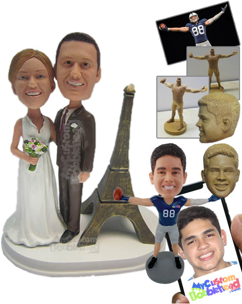 Eiffel Tower French Wedding Couple Personalized Bobblehead