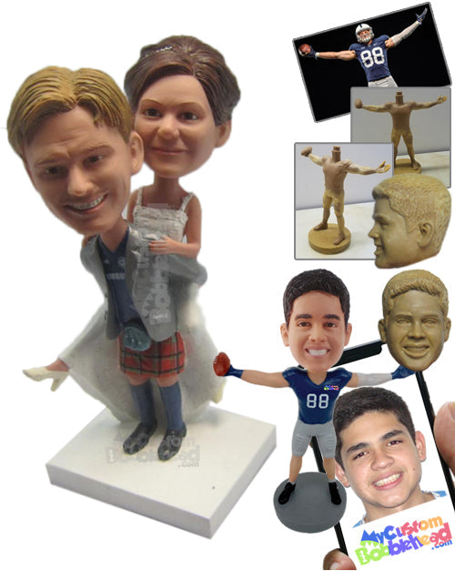 Scottish Themed Wedding Couple Personalized Bobblehead